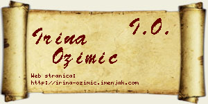Irina Ozimić vizit kartica